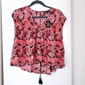 Express Print Open Back Blouse
